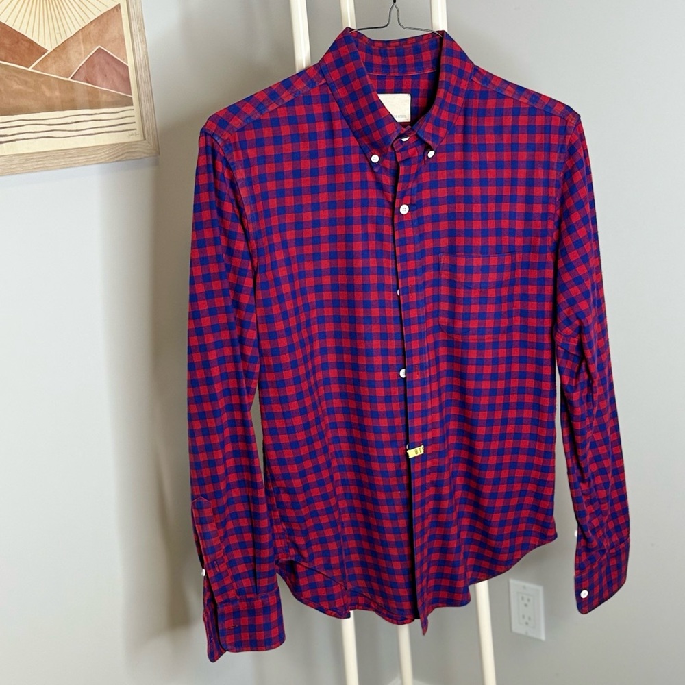 Band Of Outsiders Red and Blue Plaid Men's Shirt